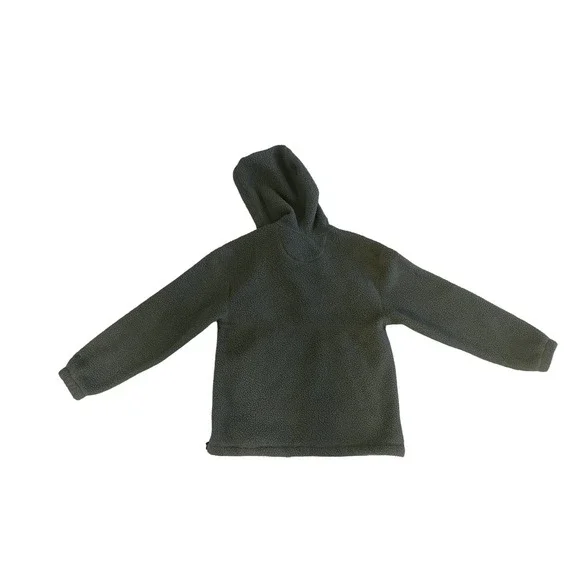 Women XS Everlane ReNew Deep Pile Fleece Green Zip Pullover Hood Jacket Coat - Picture 4 of 5